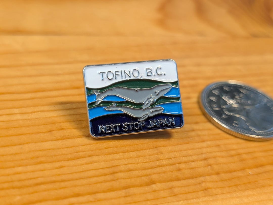 Beluga Whale Enamel Pin: Tofino BC, Next Stop Japan - Etsy