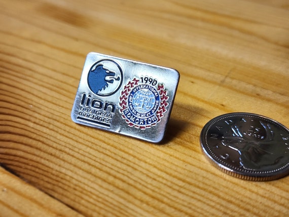 Vintage 1990 International Law Enforcement Games Pin - Lion Business Machines, Edmonton