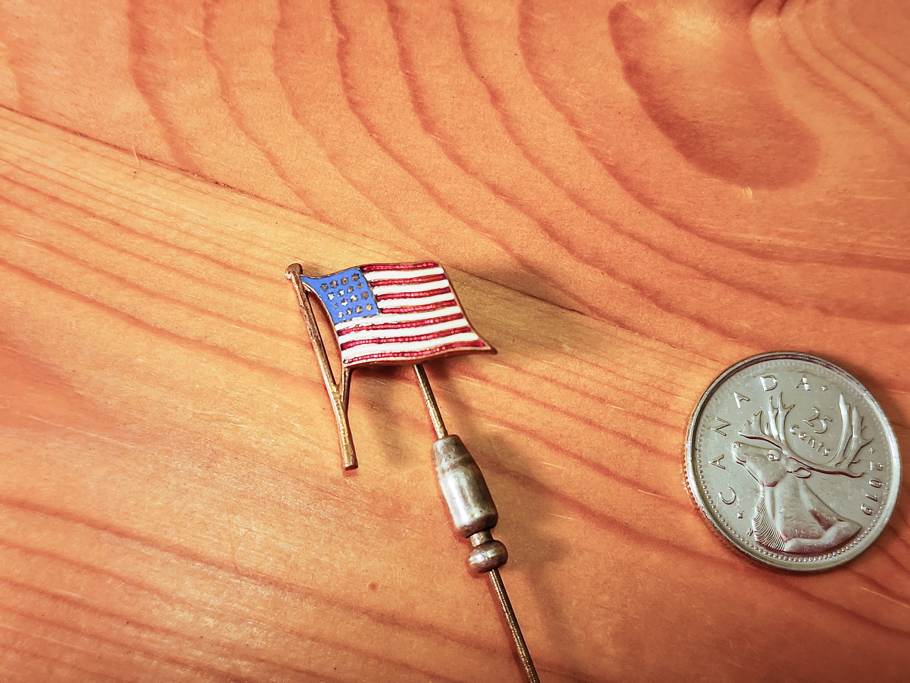 USA Flag Stick Pin Beautiful Vintage American Flag Brooch Etsy