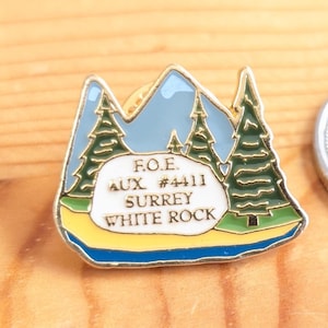 F.O.E Aux 4411 Surrey White Rock Brooch Pin Unique Rare Hat Pin Lapel Pin Vintage Pin Retro Pin Enamel Pin