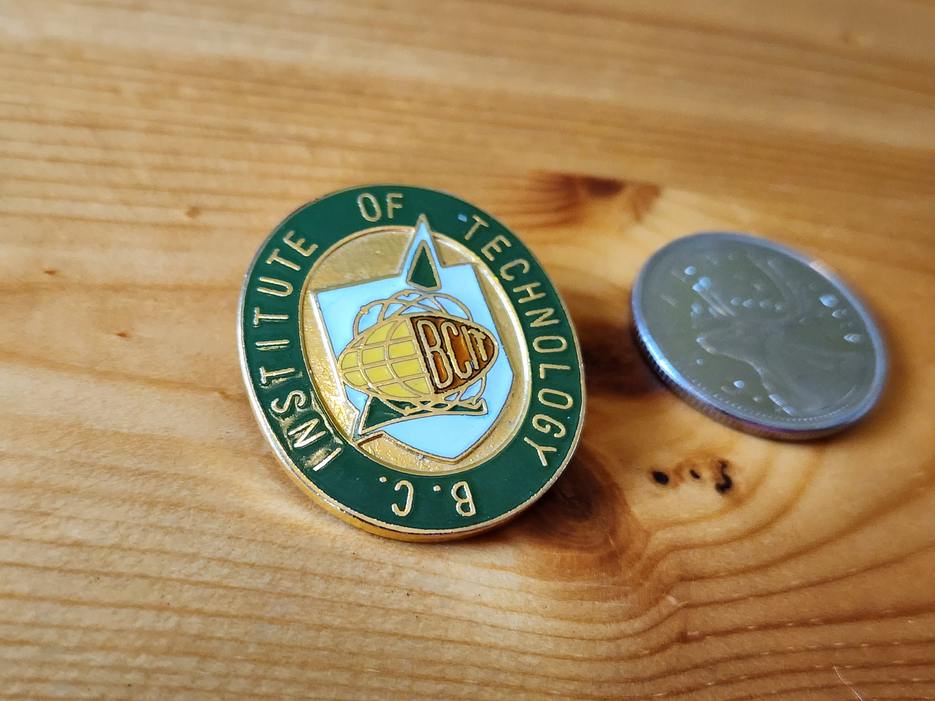 Vintage BCIT Enamel Pin - British Columbia Institute of Technology - Etsy