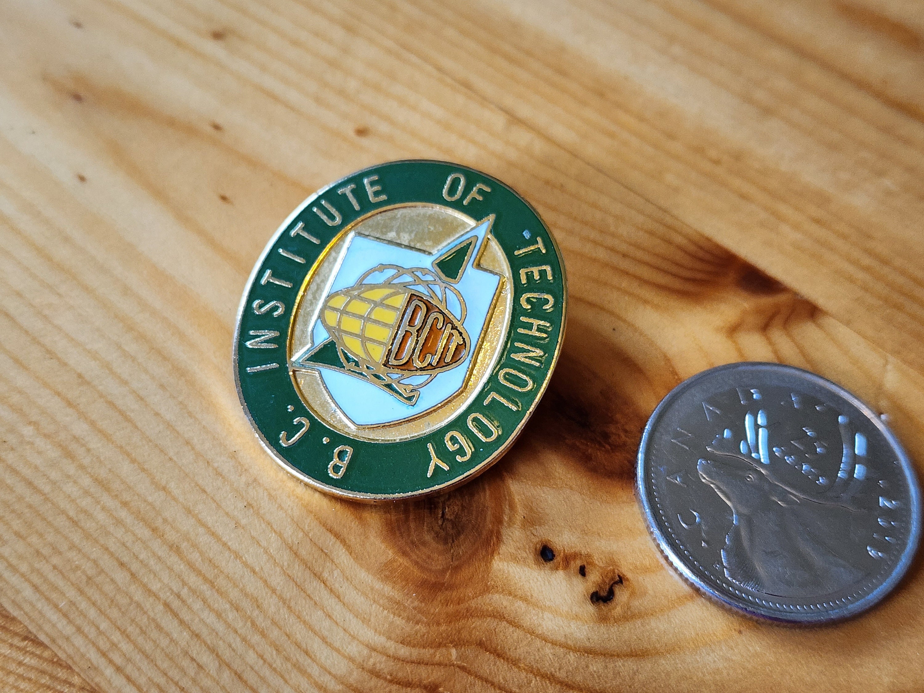 Vintage BCIT Enamel Pin - British Columbia Institute of Technology - Etsy