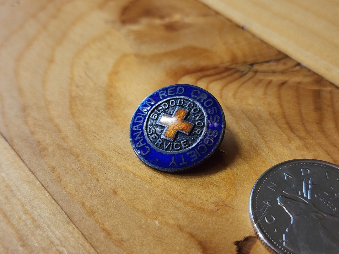 Vintage Canadian Red Cross Brooch Pin – Blood Donor Service Enamel ...