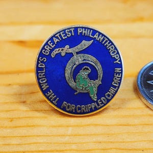 The Worlds greatest philanthropy for crippled children shriner Brooch Pin Unique Rare Hat Pin Lapel Pin Vintage Pin Retro Pin Enamel Pin