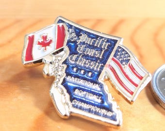 Vintage Enamel Softball Championship Brooch Pin