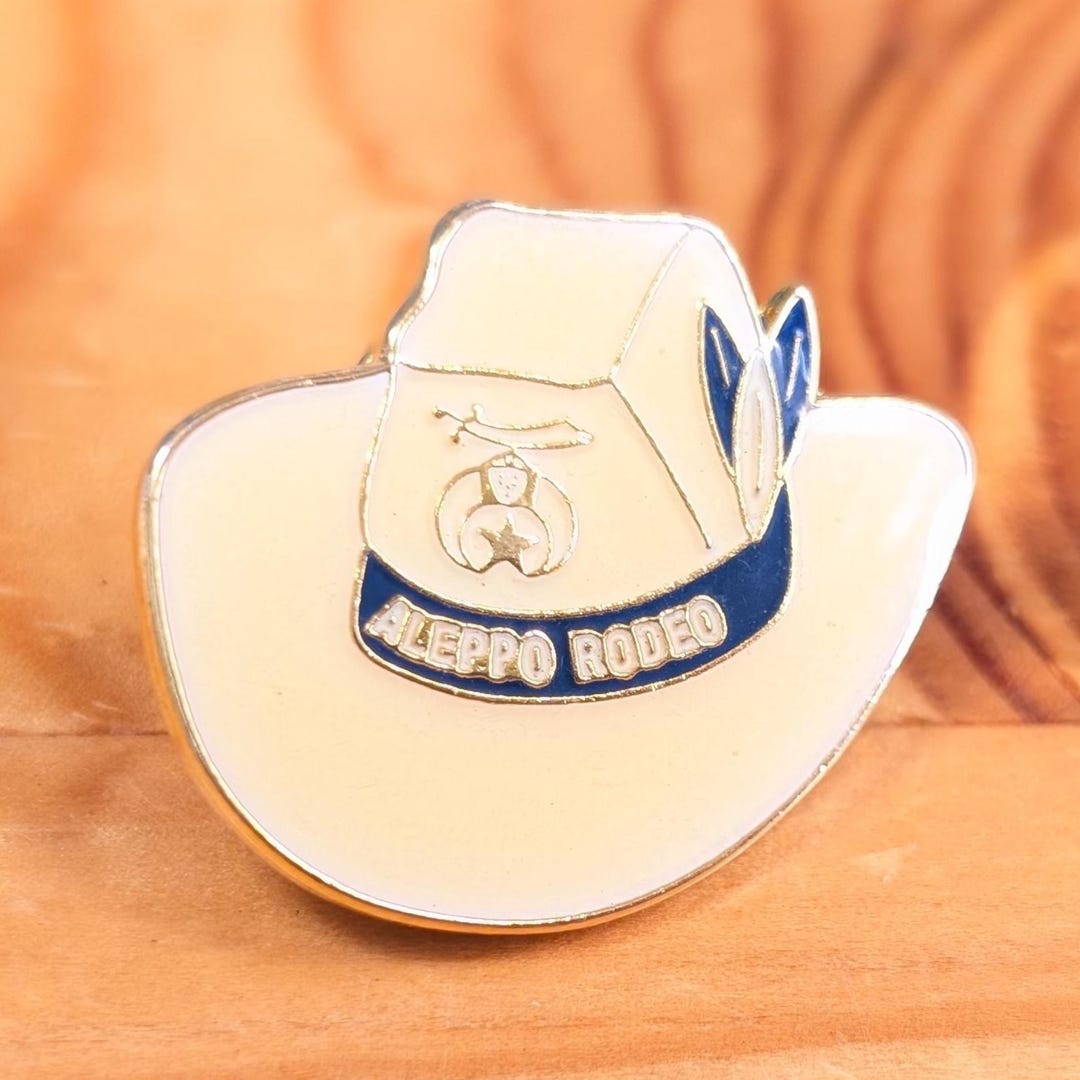 Vintage Aleppo Rodeo Enamel Brooch, Cowboy Hat Pin - Etsy