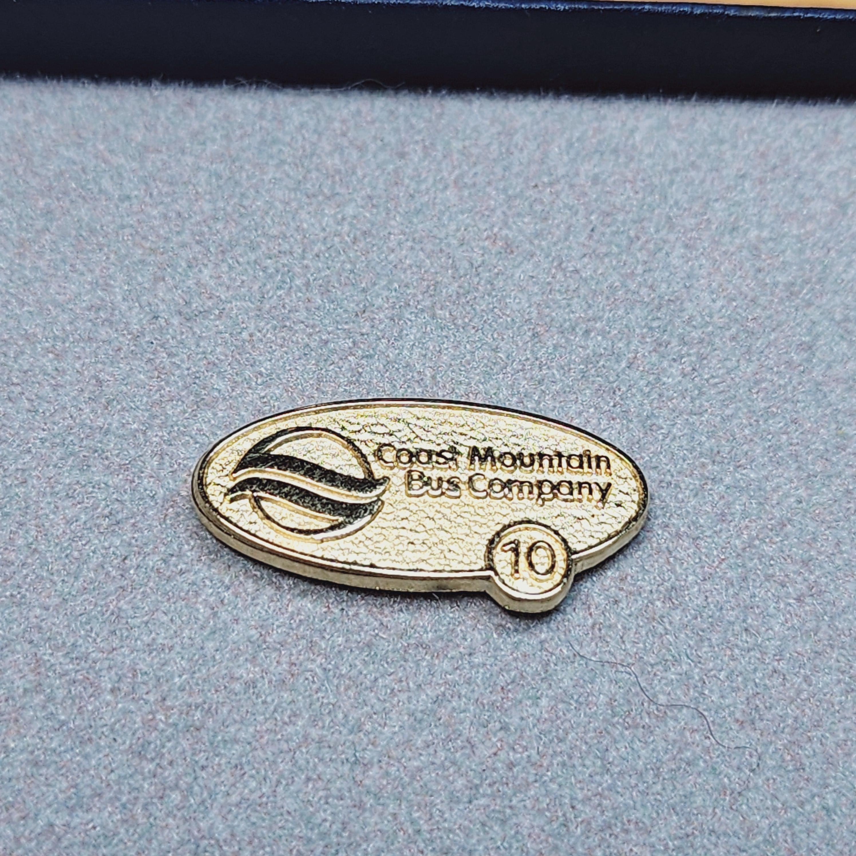 10k Goldfilled Coast Mountain Bus Company Commemorative Pin Brooch Pin Unique Rare Hat Pin Lapel Pin Vintage Pin Retro Pin Enamel Pin