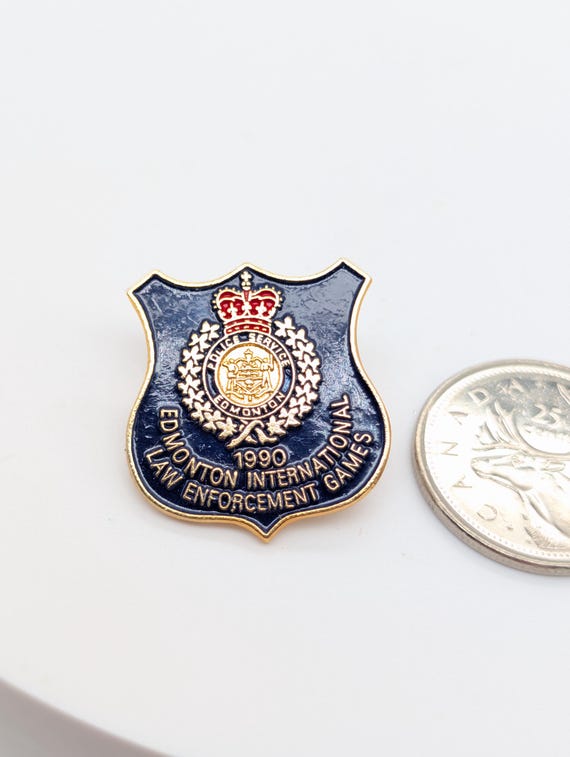 Edmonton 1990 International Law Enforcement Games Crest Enamel Pin