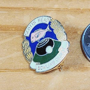 Scots Head Bowling Club Brooch Pin Unique Rare Hat Pin Lapel Pin Vintage Pin Retro Pin Enamel Pin