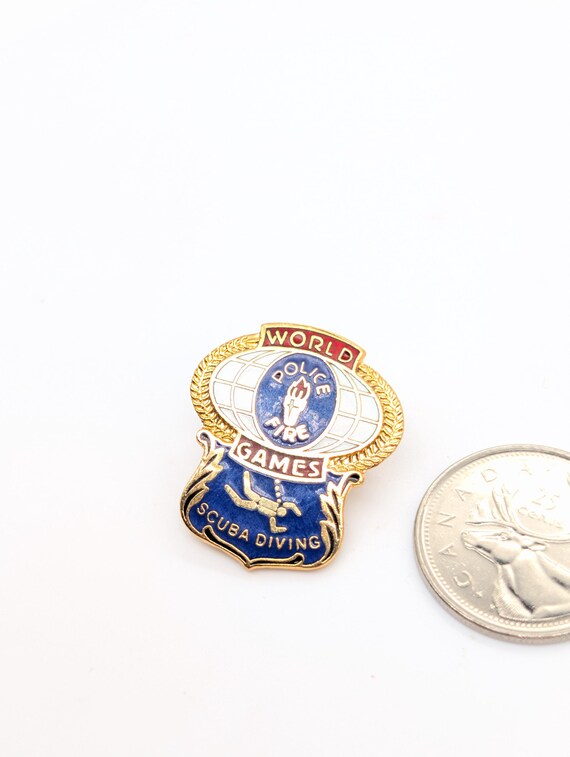 World Police Fire Games Scuba Diving Enamel Lapel Pin