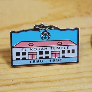 EL Kora Temple 1898 to 1998 Shriners Brooch Pin Unique Rare Hat Pin Lapel Pin Vintage Pin Retro Pin Enamel Pin
