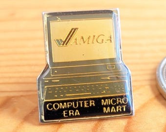 Amiga Computer Micro Era Mart Brooch Pin Unique Rare Hat Pin Lapel Pin Vintage Pin Retro Pin Enamel Pin