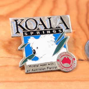 KOALA Springs Mineral Water with an Australian Flavour Brooch Pin Unique Rare Hat Pin Lapel Pin Vintage Pin Retro Pin Enamel Pin