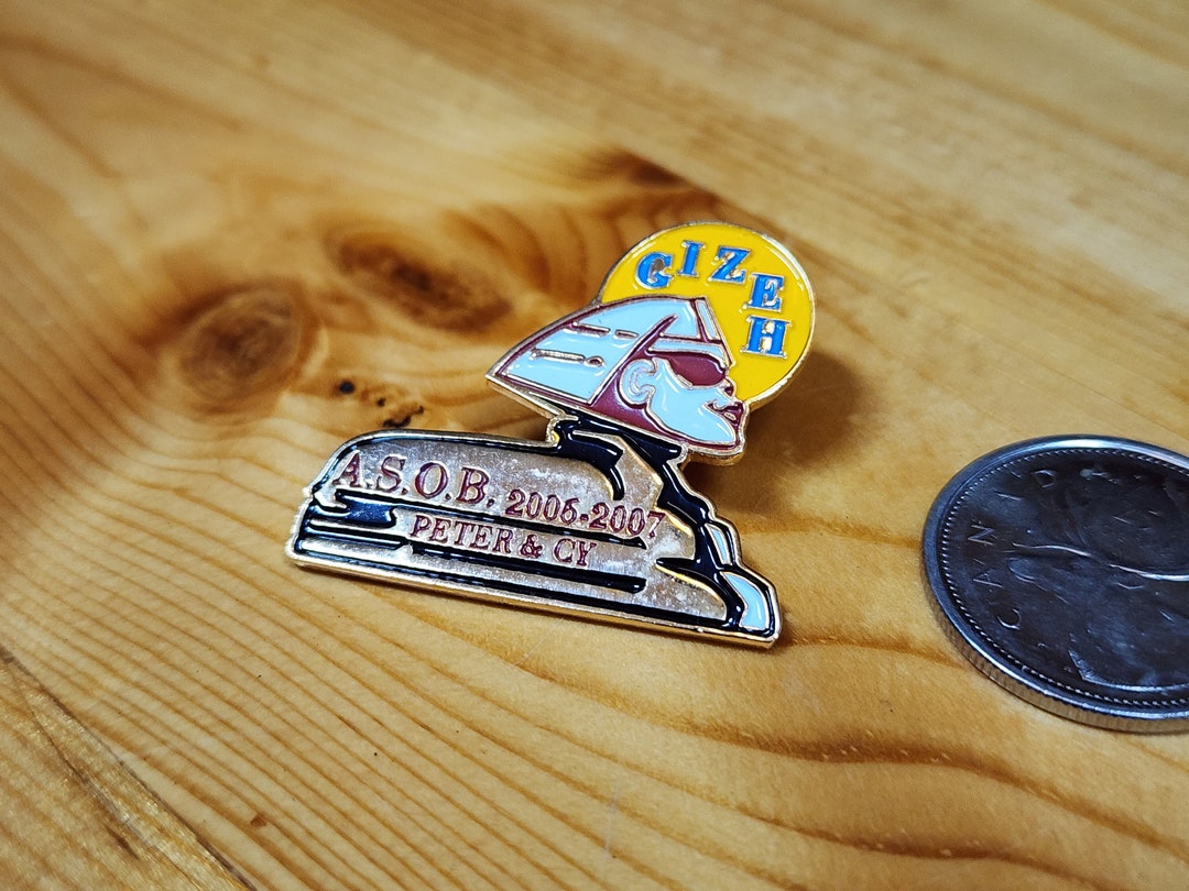 ASOB Gizeh Shrine Oriental Bands Pin - Vintage Enamel Hat Pin - Etsy