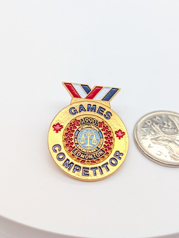 1990 International Law Enforcement Games Edmonton Competitor Brooch Pin