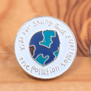 Kids for saving earth The Pollution Solution Brooch Pin Unique Rare Hat Pin Lapel Pin Vintage Pin Retro Pin Enamel Pin