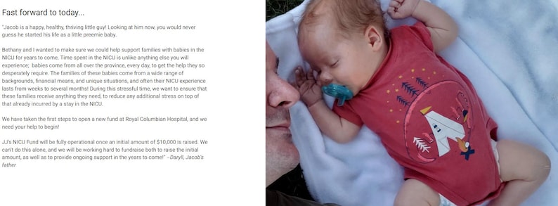 May include: A sleeping baby wearing a red onesie with a graphic of a tent and trees. The baby is lying on a white blanket with a blue pacifier in their mouth. A person's face is visible in the image.