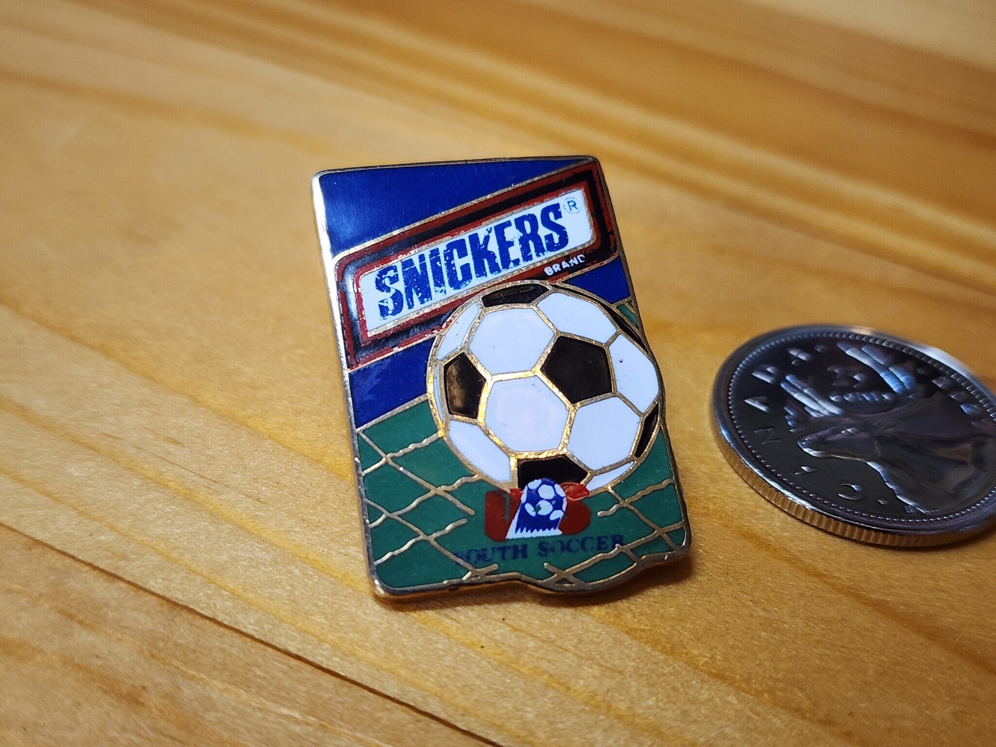 Snickers Brand Youth Soccer - Cool Vintage Chocolate Bar Sponsored Brooch Pin Unique Rare Hat Pin Lapel Pin Vintage Pin Retro Pin Enamel Pin