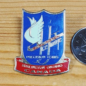 Burlington Ontario Canada Precision Teams Ice Image Brooch Pin Unique Rare Hat Pin Lapel Pin Vintage Pin Retro Pin Enamel Pin