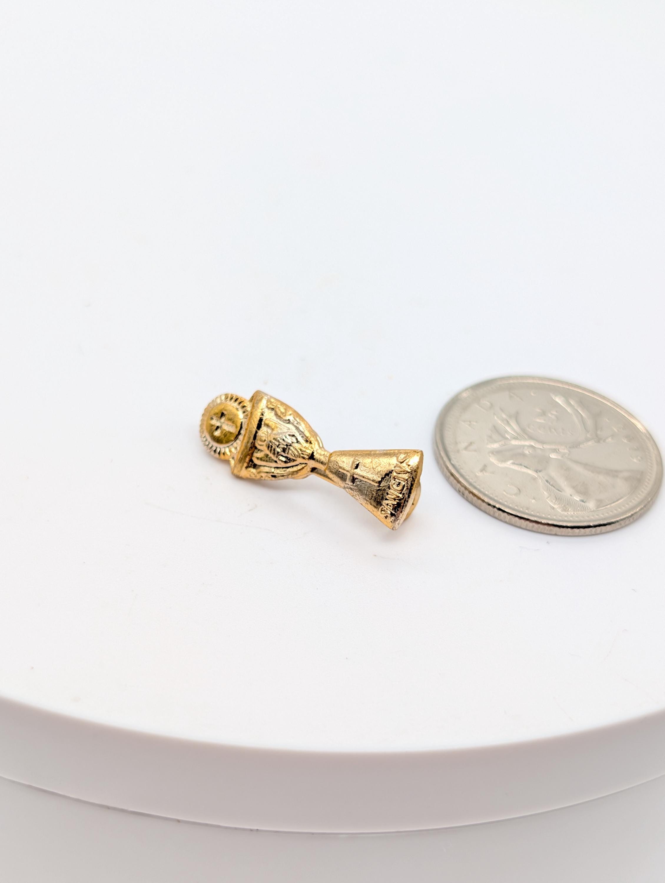 First Communion Brooch Gold-tone First Holy Communion Chalice Brooch Pin, Vintage Enamel Lapel ...