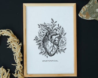 Printable Vintage Anatomical Heart Art, 2 Options - Etsy