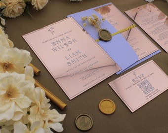 Rose Gold Acrylic Wedding Invitation: Modern Plexiglass Invite