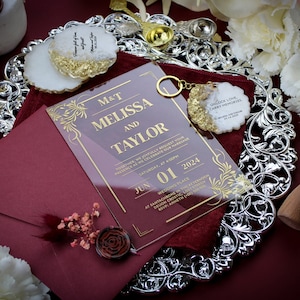 Wedding invitations suite  | Clear invitations card | Classic wedding invitation suite | Rustic wedding invitation set