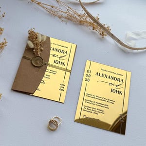 wedding card, wedding envelopes, wedding invite, gold invitation, gold foil invite, invitation suite, wedding details card
