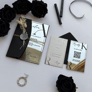 Silver Invite Silver Invitation: Luxury Acrylic Wedding Invitation With Wedding ...
