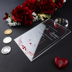 Acryl Hochzeitseinladung elegant, Einladungen personalisieren, Hochzeitseinladungen, individuelle Einladungen mit Stempel, süße sechzehn, Stempel