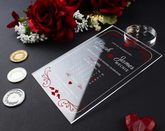 Elegante Hochzeitseinladung aus Acryl: Personalisiertes Custom Design