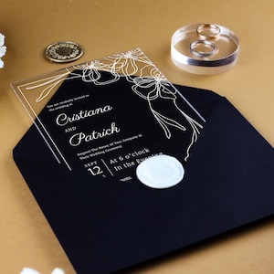 Hochzeitseinladung, Acrylhochzeitseinladung, Party Einladung, Geburtstagseinladung, Klare Einladung, Sweet 16 Einladung