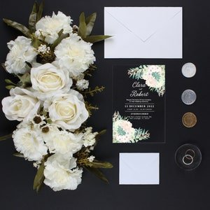 Acryl Hochzeitseinladungs-Set, Einladung und rsvp, Einladungskarte, Elegante Einladung, Moderne Einladung, Partyeinladung, süßes 16
