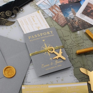 Invito matrimonio passaporto e set Rsvp / Invito compleanno passaporto / Invito matrimonio / Carta d'imbarco RSVP / Matrimonio a destinazione