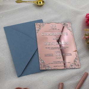 Rose Gold Einladung Quitte | Hochzeit einladen Set | Einladung Hochzeit Acryl | Gold-Einladungen Hochzeit | Acryl Sweet 16 einladen