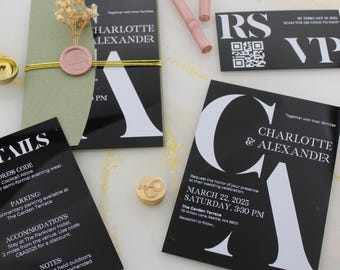 Elegant Invitations For Wedding | Luxury Invitation Suite | Qr Code Invitation Wedding Invitations & Paper | Rose Gold Invitation Quince
