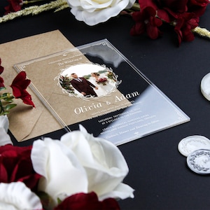 Acrylic Wedding invitation with photo | Wedding invitation acrylic with sleve |  Customixe wedding invite | Wedding invitation pack