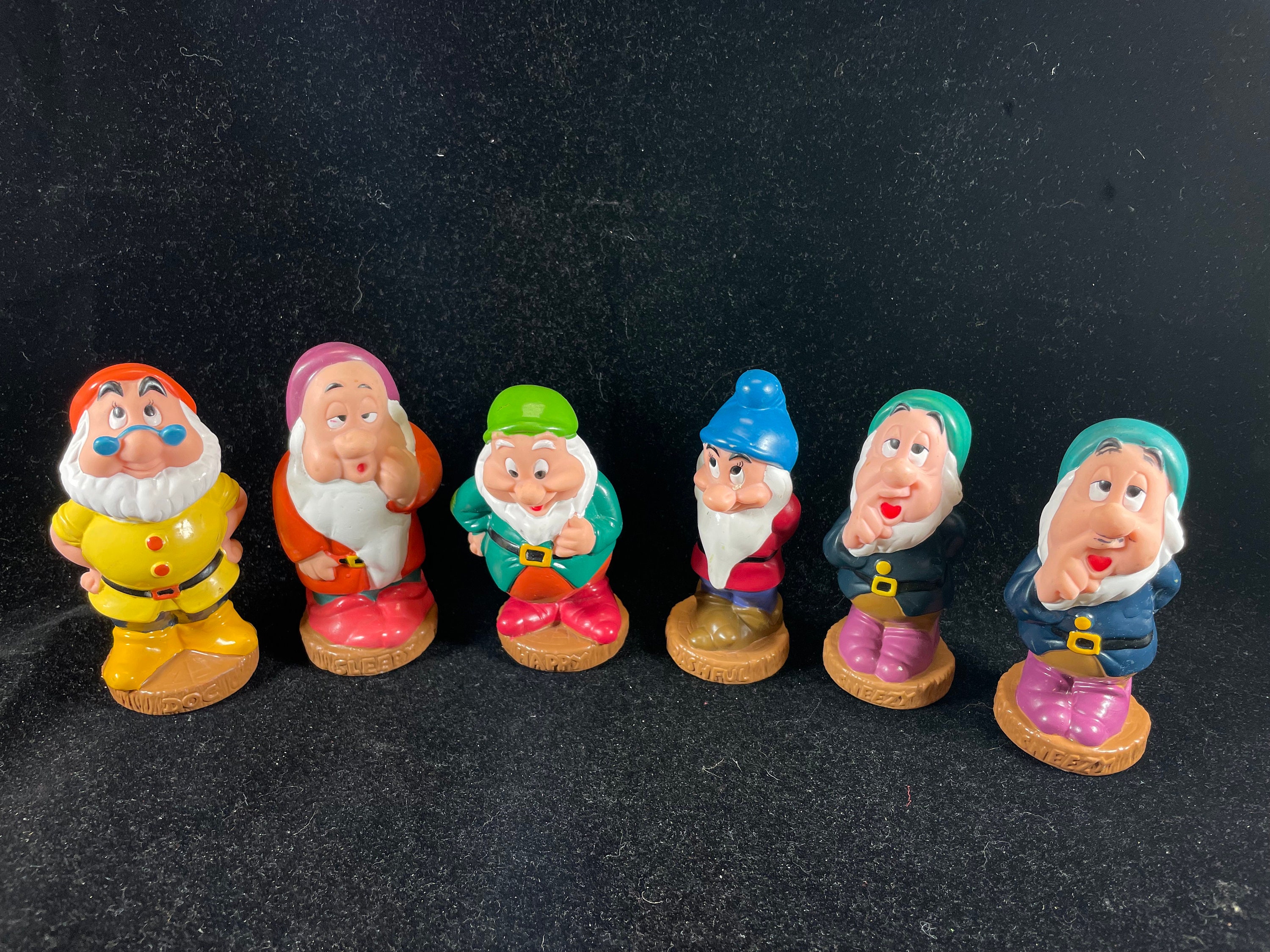 Vintage Disney Snow White Dwarf Squeaky Bath Toys, 5.5