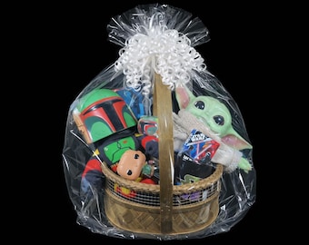 Cesto regalo di Star Wars per compleanno, Pasqua, peluche Mandaloriano Grogu Boba Fett