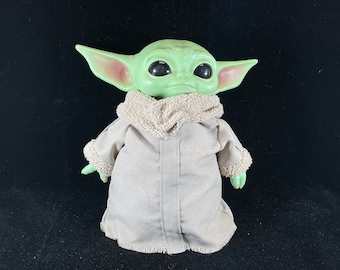 Mattel Grogu Plush Doll, 11 Inch Poseable Feet, Talking, New In Box