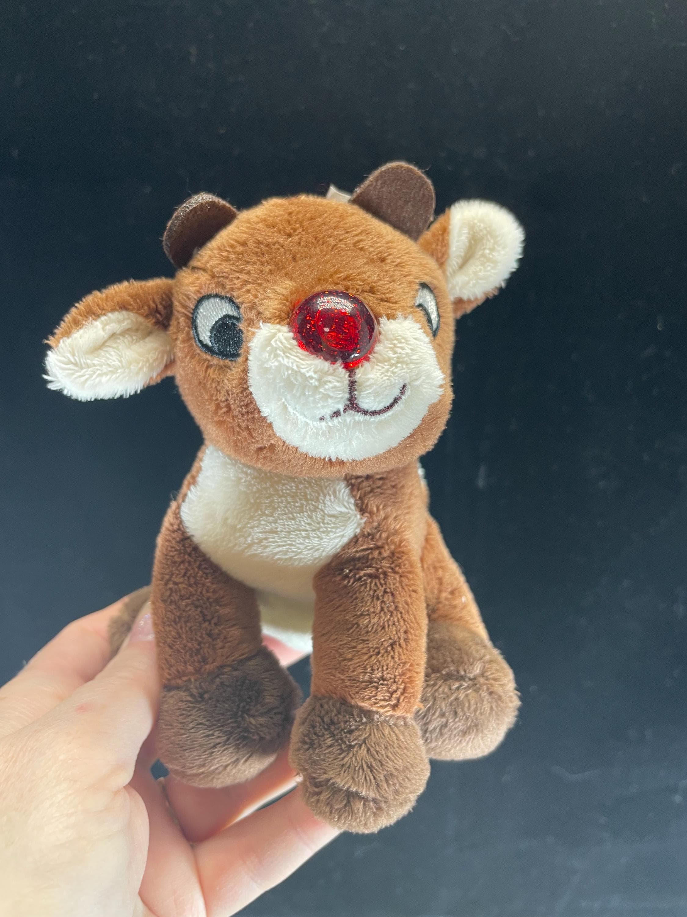 Stuffed Rudolph Mini Rudolph the Red Nosed Reindeer Stuffed Plush Musical Light up Nose ...