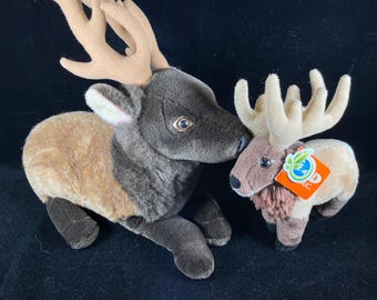 Wild Republic Plush Deer, Elk, Moose with Antlers - Stuffed Animal Set