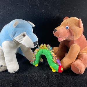 Mini Vintage Eric Carle Hungry Caterpillar Colorful Plush Stuffed Animal 4 in Brown Bear Polar Bear Blue Brown Plush Stuffed Blue Gorilla