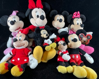 Disney Small Minnie Mouse Plush with Red & Pink Dress Mickey Mouse Sets NEW