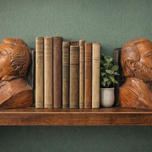 Vintage LDS Ceramic Joseph Smith & Brigham Young Bookends