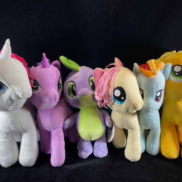 MLP 11 inch My Little Pony Plush Rainbow Dash, Rarity, Apple Jack, Fluttershy, Twilight Sparkle, Rainbow Dash, Spike Dragon