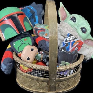 Star Wars Gift Basket Birthday Easter Plush Mandalorian Grogu Boba Fett image 2