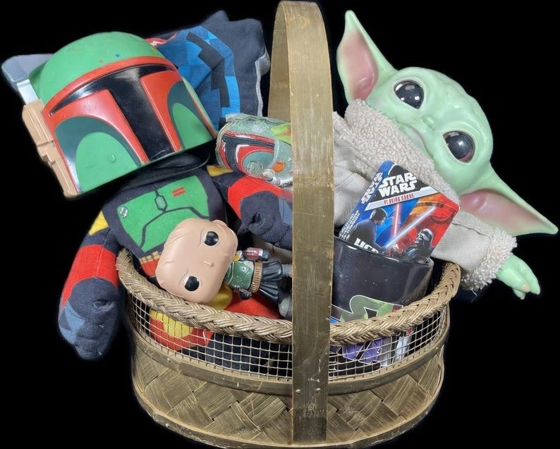 Star Wars Gift Basket Birthday Easter Plush Mandalorian Grogu Boba Fett image 2