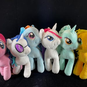 MLP 11 inch My Little Pony Plush Rainbow Dash, Rarity, Apple Jack, Lyra Heartstrings unicorn, Pinkie Pie, DJ Pon 3 Octavia Melody