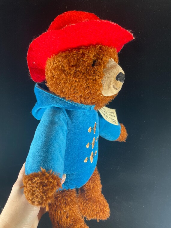 Paddington Bear Blue Raincoat Pea Coat and Red Hat Stuffed Plush